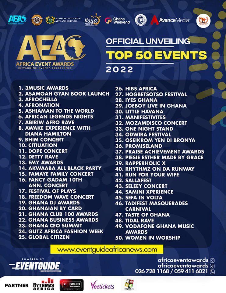 Top 50 Events Ghana 2022